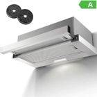 KICHPOWER Hotte Aspirante 60cm-hotte -recirculation et évacuation - avec filtre à charbon - 2 vitesses - 620 m³/h - Encastrable- efficacité A