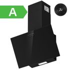 FIREGAS Hotte Asipirante 60cm- Mode Recyclage avec Filtre à Charbon - Multi-Filtration - 3 Vitesses - Noire [Classe énergétique A]