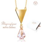 2SPLENDID® Collier en Cristal Autrichien Baigné dans l'Or. Idée Cadeau Femme Originale. Bel écrin cadeau inclus