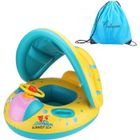 MOONMINI Parasol Baignoire Bouée Gonflable Fauteuil à Piscine Natation Bébé Enfant 15kg - Bleu