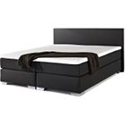 Lit boxspring en tissu à ressorts noir 160x200 cm - BELIANI - PRESIDENT - 2 personnes - Métal - Oui - Oui