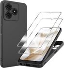 RASENA Coque pour Blackview Wave 8C/Blackview Wave 8 avec 2 Pièces Verre Trempé, Silicone Étui Protection Anti-Rayures Bumper , Noir