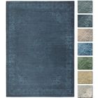 Tapis Couloir Vintage Bleu 120x160 cm - TESSO LIVING - Poils Courts Lavables - Style Ethnique