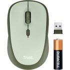 Trust Yvi+ Souris sans Fil Silencieuse avec Conception Durable, 800-1600 DPI, Ambidextre, Récepteur USB Stockable, Compacte - Vert