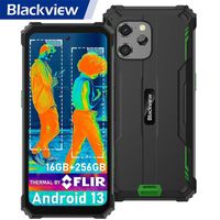 Blackview BV8900 Téléphone Portable Incassable Android 13 6,5" 16Go+256Go Caméra Thermique 64MP FLIR Amélioré 10380mAh IP68 - Vert