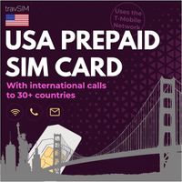 travSIM Carte SIM USA 50 Go - T-Mobile - 50 GB Data,Appels et SMS illimités - Valable 14 Jours