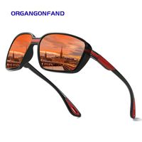 Lunettes de soleil homme - nouveau carré outdoor sport équitation polarisation pilote pêche lunettes de soleil-Cadre rouge film