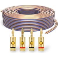 PureLink SP020-020 Cable d'enceinte 2x4,0mm² (99,9% OFC cuivre massif 0,10 mm) Cable de haut-parleur Hifi, 20m, transparent, 