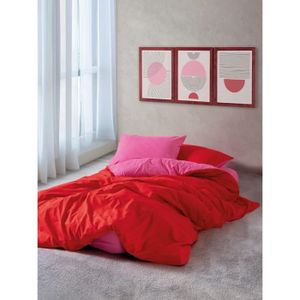 Housse Couette 240x260 Housse De Couette 240x260cm Microfibre Douce - Parure De Lit Rayure Marbre Rose Housse Anti-dérapante