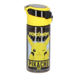 Bouteille d'Eau Pokémon Pikachu pour Enfant, Gourde en Plastique  Transparent avec Paille, 400ml