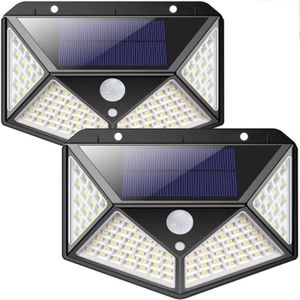 BALISE - BORNE SOLAIRE  Lampe Solaire Extérieur 100 led, 2 Pack éclairage 
