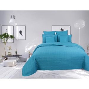 2 taies doreiller couverture de lit Tavira Bleu Blanc Couvre-lit réversible matelassé couvre-lit 3 pièces 180x220 double face