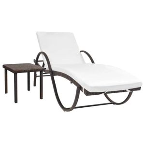 CHAISE LONGUE 🍓2522Magnifique - Chaise longue Chaise de Repose Longue Bain de Soleil de Jardin Transat de Jardin Camping Pique-Nique - avec couss
