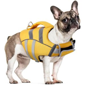 XL, Rouge Gilets de Sauvetage pour Chiens Gilet de Flottaison Animaux Pet Lifejacket Dog Sécurité Gilet Natation Réglable avec Poignée Gilet Sauvetage Chien pour Natation Surf Bateau de Chasse 