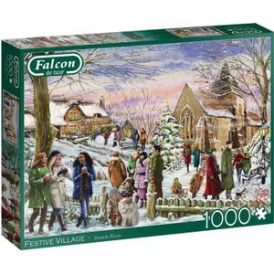 PUZZLE Puzzle Falcon Festive Village - 1000 pièces - Vert