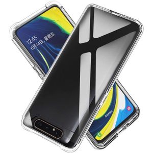 COQUE - BUMPER Coque Galaxy A80-A90 Paillettes, Transparente Bumper TPU et PC Protection Antichoc Anti-Rayures Coque pour Samsung Galaxy A80-W6977