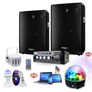 MEGA ENCEINTE DJ, 1000W, USB Bluetooth TWS 2 Micros Karaokés, Lumières  Soirée Anniversaire, Ampoules LED
