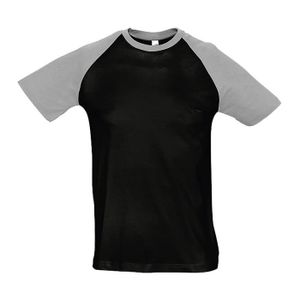 T-SHIRT T-shirt bicolore pour homme - 11190 - noir et gris