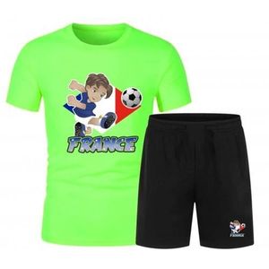 Maillots de Sport Garçon Football T-Shirt et Short 2 Étoiles Vêtements de Football Beau Populaire pour Enfant Garçon 