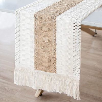 Chemin De Table En Dentelle Macramé Vintage – 16 X 280 Cm – Blanc Cassé, Résistant Aux Taches