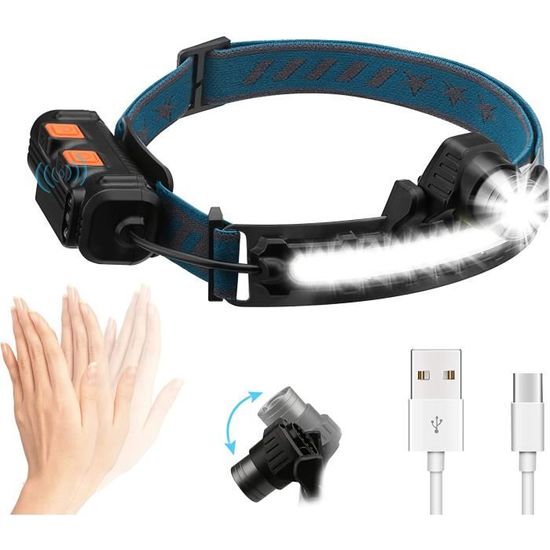 Lampe Torche Projecteur Rechargeable Puissante - 6 Modes, Poignée, Pour Chasse, Camping, Pêche, Jardin Et Urgences - 12