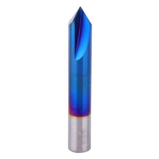Fraise à Chanfreiner 120° 3 Cannelures Carbure – Ultra Surface Pour Aluminium, Cuivre – Queue 4 Mm