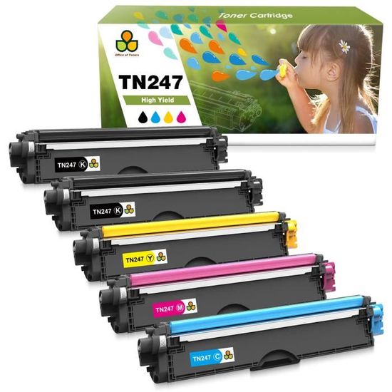 4-Pack Tn-243Cmyk Mfc-L3750Cdw Tn247 Toner Compatible Pour Brother Dcp-L3550Cdw Tn243 Multipack