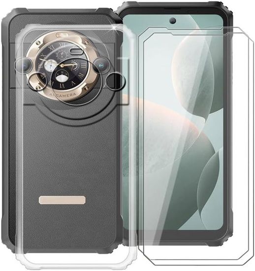 Coque En Silicone Antichoc Blackview Oscal Pilot 3 Avec Support Arrière Et Anneau Pour Oscal Pilot 3 (Étui De Bague Noir