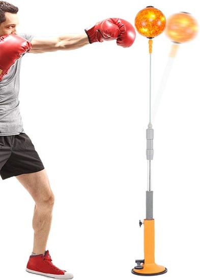 Balle De Réaction Boxe Réglable - Autoportante, Orange, PU, Pour Entraînement MMA Et Réflexes