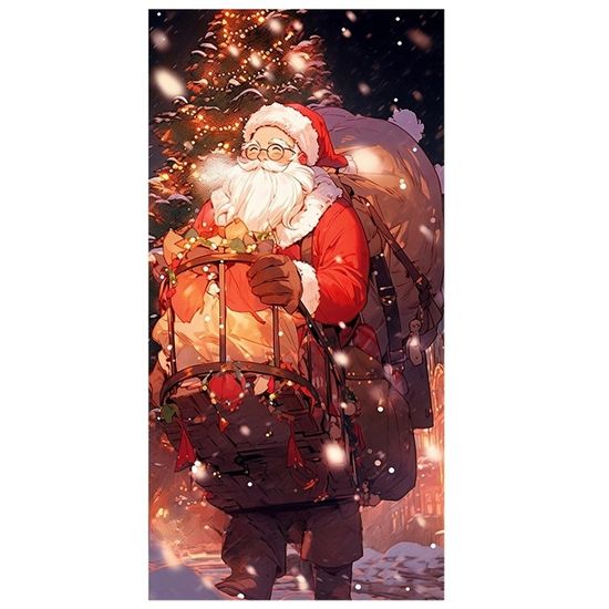 Bannière Housse De Porte De Noël Imperméable 180x90cm Pour Décoration