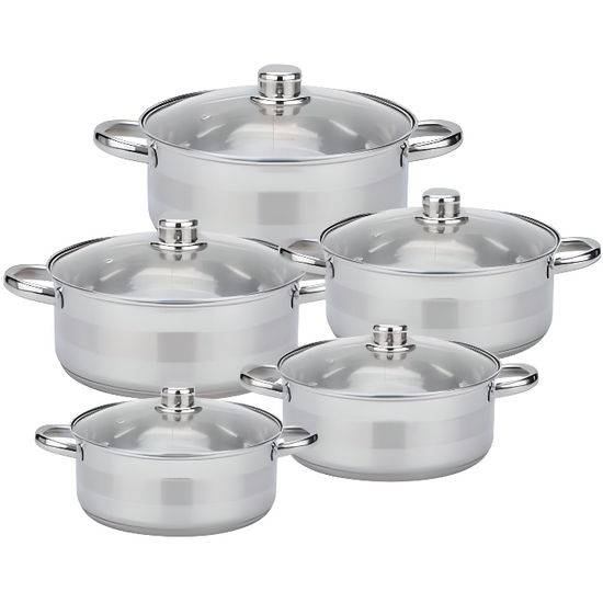 Batterie De Cuisine Inox 5 Pièces MENASTYL Trinox – Compatible Induction, Tous Feux – Structure Triple Couche Inox/aluminium