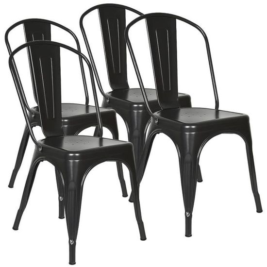Lot De 4 Chaises Italiennes En Fer Forgé Noir - Assise Velours Brun - Salle à Manger