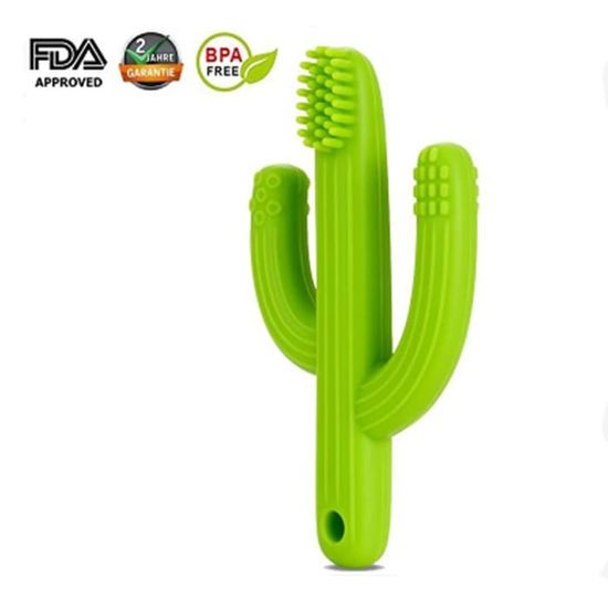 Anneau Dentition bebe, Cactus Jouet de dentition et silicone 100% sans BPA (vert)