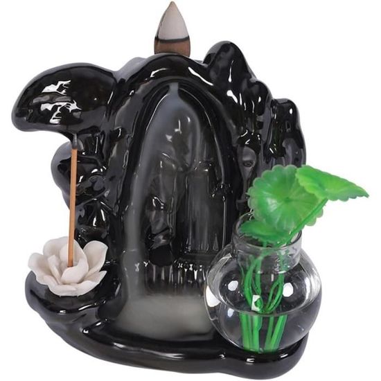 Brûleur D'encens En Céramique Forme Lotus - Pour Bâtons Et Cônes - Décoration Zen Pour Salon, Chambre, Bureau