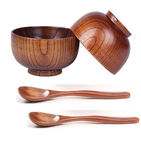 Ancienne Fourchette Et Cuillère En Bois – Fait Main – Tahiti – Vintage
