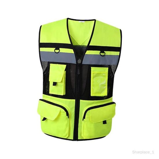 Gilet De Sécurité Haute Visibilité Salzmann – Réfléchissant 3M, Multi-Poches, Jaune, Idéal Cyclistes, Chantiers, Randonnées Nocturnes