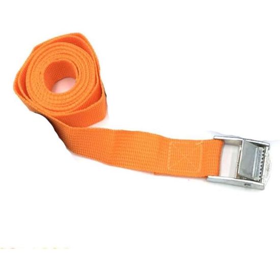Lot De 4 Sangles D'arrimage 50 Cm Orange - Boucle Aluminium, Réglables | Pour Ski, équipement, Extérieur