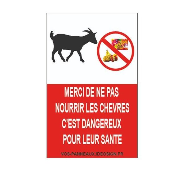 Pancarte Aluminium 'Ne Pas Toucher Ni Nourrir Les Chèvres' - Panneau Jardin 15x20 Cm
