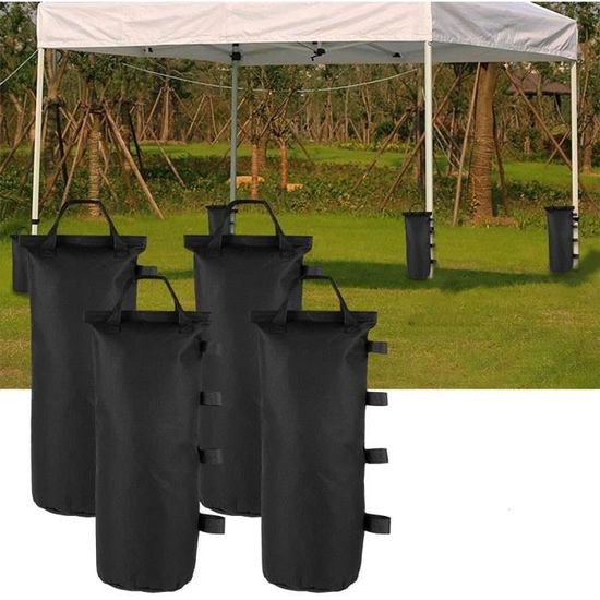 4 Sacs De Lestage Pour Tonnelle, Tente, Parasol - Toile Oxford 800D étanche, 42x40cm, à Remplir De Sable Ou D'eau