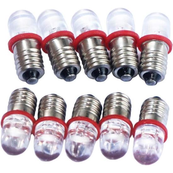 Ruiandsion 2pcs E10 Ampoule LED 4.5V Blanc 200LM COB 1W Ampoule LED