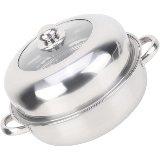 Marmite Double Compartiment LOLIPPYY Casserole Inox à Deux Compartiments Pour Cuisine | WhichOne Casserole Familiale 36cm