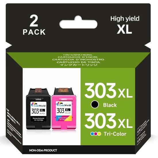 Cartouches Compatibles HP 303 XL - Pour Envy, Inspire, Photo, Tango, Neuves