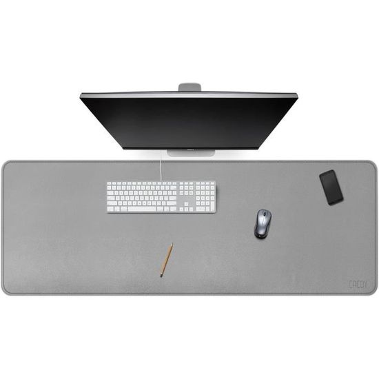 Tapis De Bureau En Similicuir Noir 80x60 Cm - Antidérapant, Imperméable - Protection Pour Bureau Et Souris