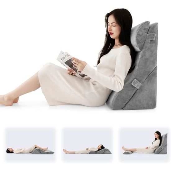 Coussin De Lecture Pour Lit - Coussin De Soutien Du Dos 60x30 Cm - Housse Amovible