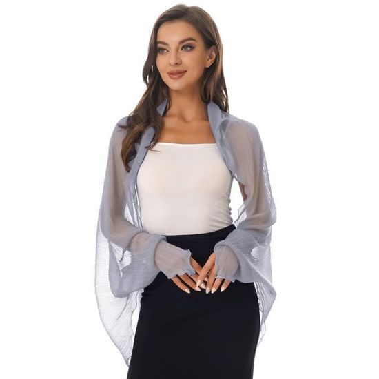 Cdiscount Gilet Long Gilet Mousseline Femme Minetom Boléro