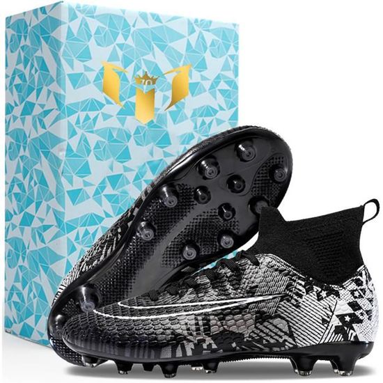 Unitysow Chaussures De Football Homme High Top Spike Crampons Profession Athlétisme Entrainement