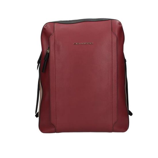 Sac à Dos Cuir Marron Piquadro - Effet Croco Gaufré, Luxe, Neuf Avec étiquettes