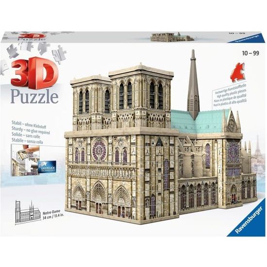 Puzzle 3D - RAVENSBURGER - Notre-Dame de Paris - Paysage et nature - 250-400 pièces - 12 ans