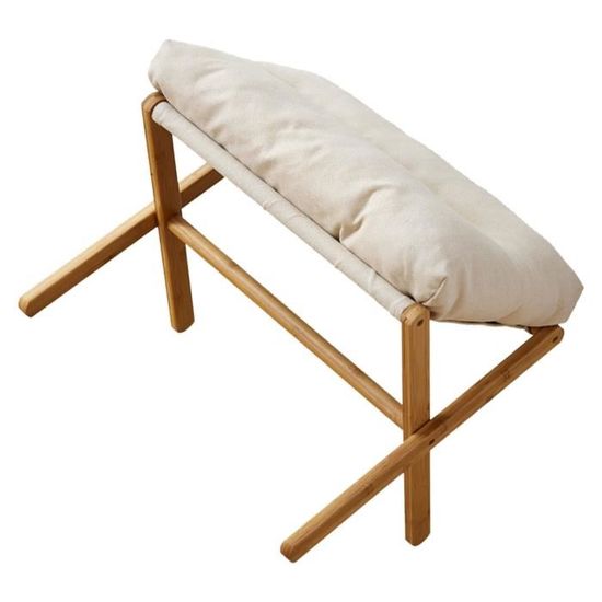 Balama Repose-Pieds Vintage Marron – 37x25,5x23 Cm, Tissu Déperlant, Pieds Bois, Rembourré Confortable
