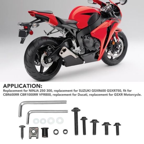 Lot De 177 Vis De Carénage Moto M6 M5 Rouge - Kit Complet Fixation Carrosserie